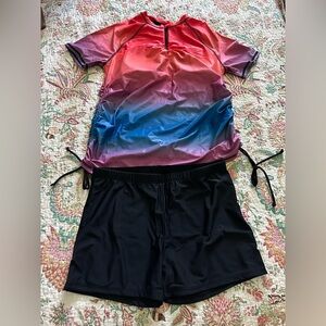 SHEIN Gradient Pink and Blue Two‎ Pieces Swimsuit. Size Large. NWOT.